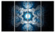 Cabalistic Clear Blue Texture, Abstract Canvas Art Print, 48"x28", 4 Panels