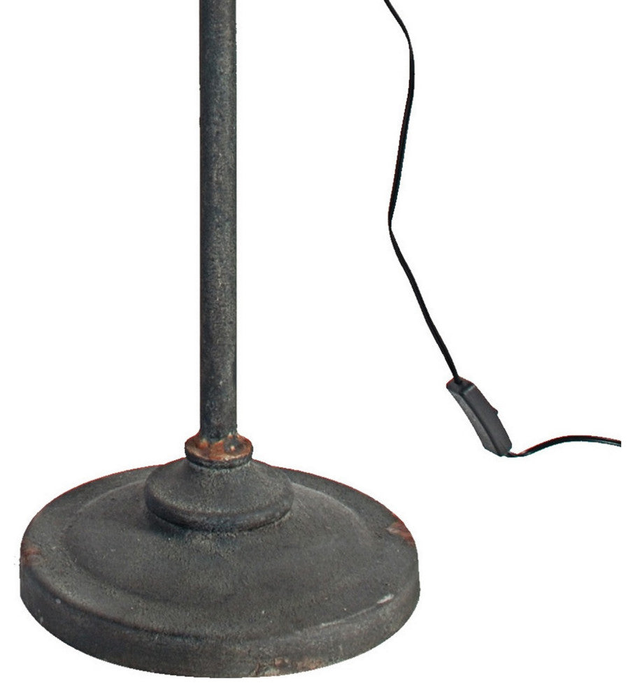 Benzara BM285020 67" Iron Floor Lamp, Adjustable Length Arm, Antique Black