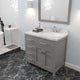 Caroline Parkway 36" Bath Vanity, Gray With Marble Quartz Top