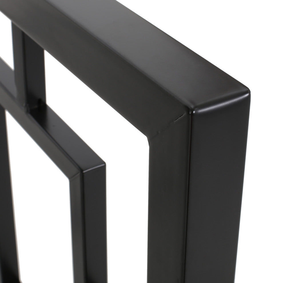 Moore Modern Iron King Bed Frame, Flat Black