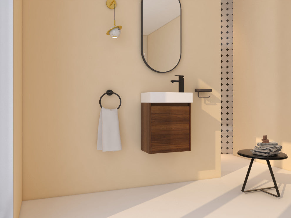 18" Sink Vanity, Plywood, Ceramic Top, No Faucet