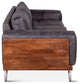 Chiavari Mid Century Antique Ebony Leather Sofa