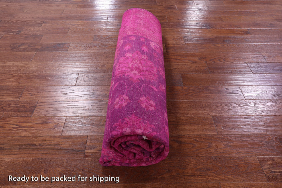 8' 0" X 9' 7" Overdyed Full Pile Handmade Wool Rug - Q12709