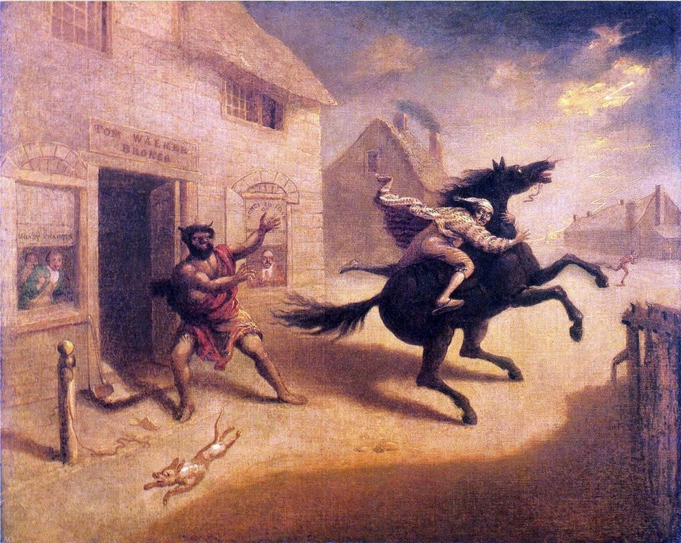 John Quidor Tom Walker's flight, Gallery Wrapped Canvas Print, 20"x25"