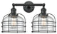 INNOVATIONS LIGHTING 208-BK-G74-CE-LED Large Bell Cage 2 Light Bath Vanity Light