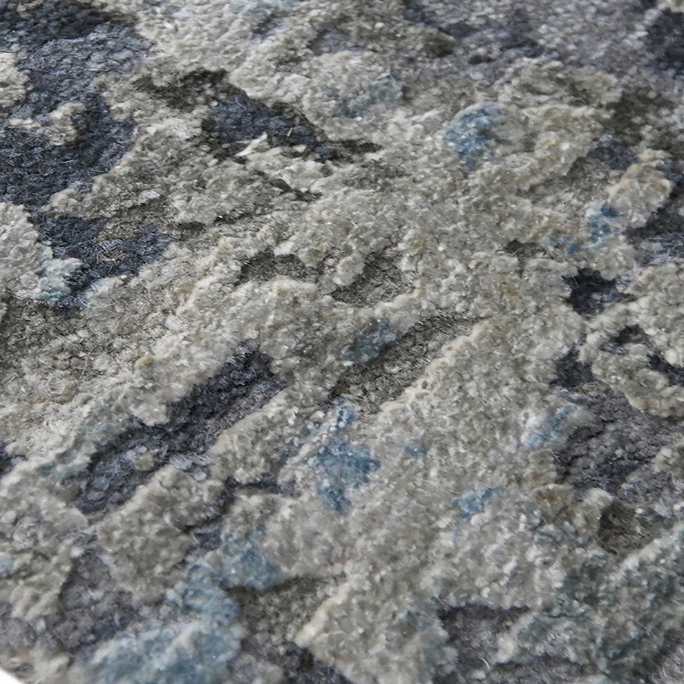 Zenith Area Rug, Gray and Blue, 9' x 12', Abstract