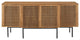 Console Entry Table Sideboard, Rectangular, Wood, Metal, Brown Walnut, Modern