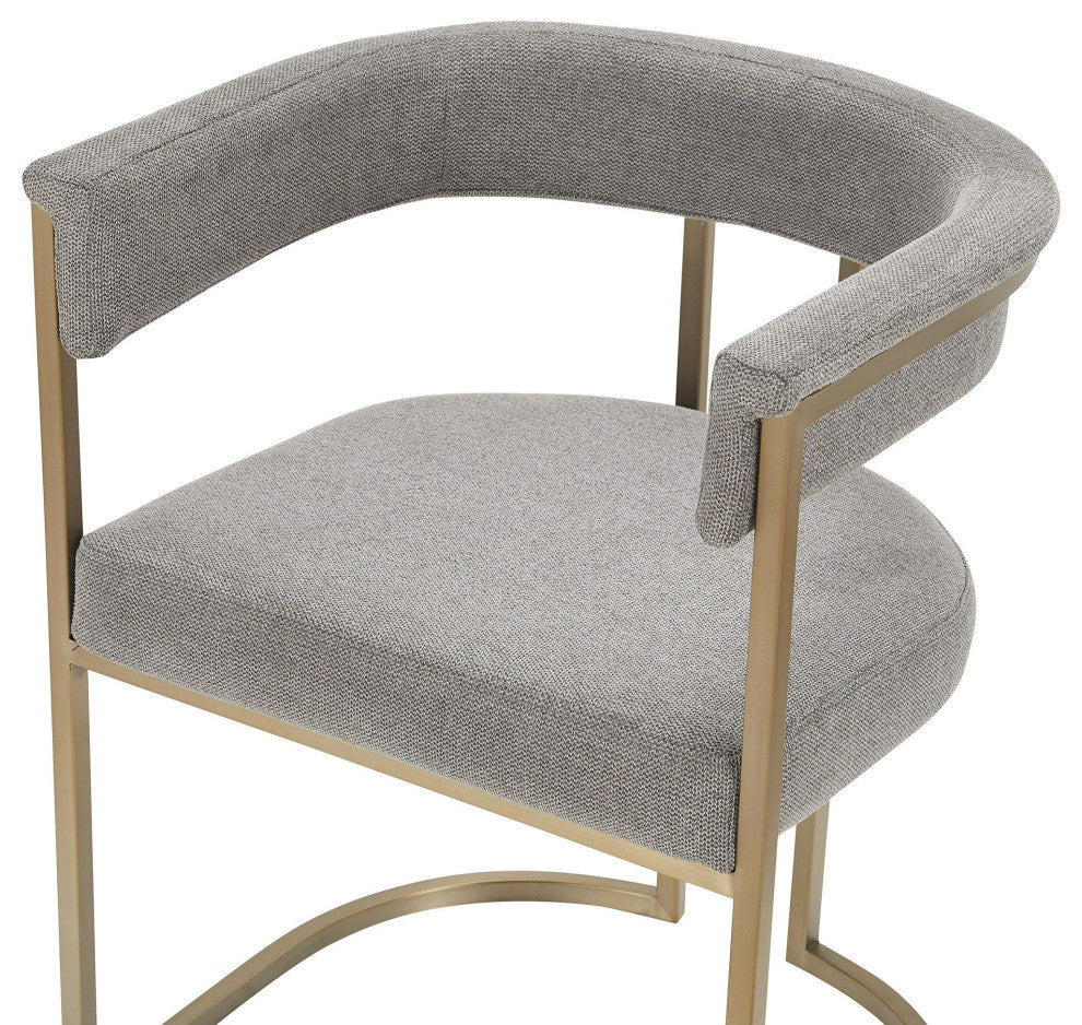Modrest Byron Modern Grey Fabric + Antique Brass Dining Chair