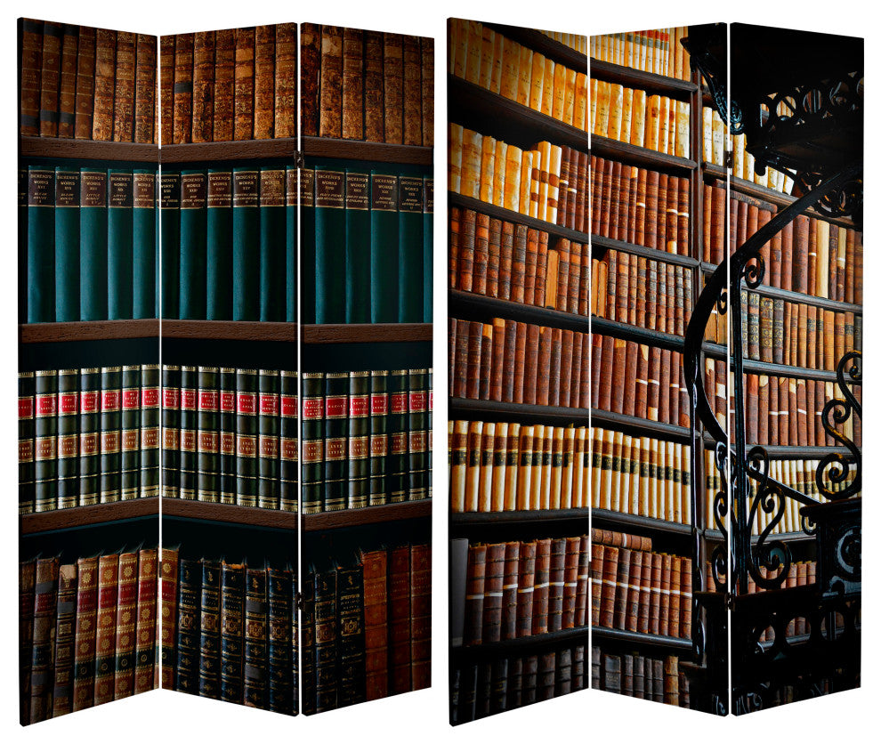 Custom Library Divider 6' Tall Double Sided Library Canvas Room Divider