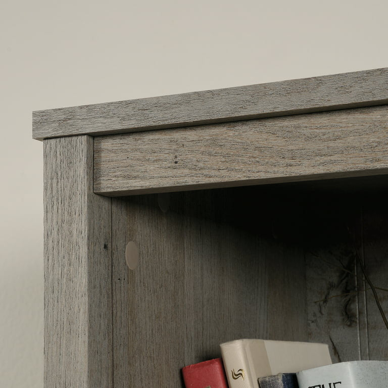 Cottage Bookcase, 3 Open Shelves & Cabinet Doors With Framed Accent, Mystic Oak