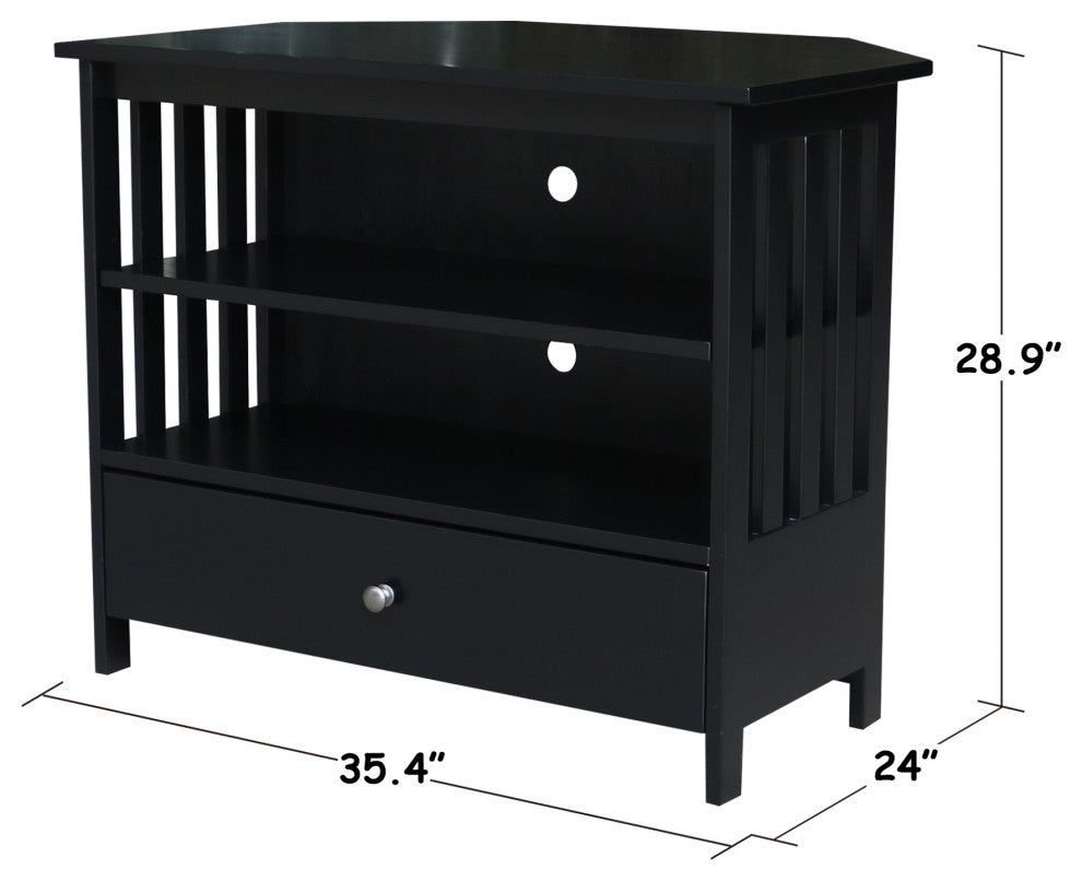 Mission Corner Entertainment / TV Stand, Black