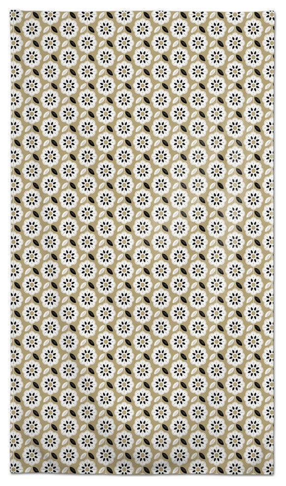 Mod Gold Flower 58 x 102 Outdoor Tablecloth
