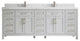 Cambridge 84 Double Sink Bath Vanity in Coventry Gray 2" Calacatta Laza