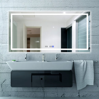 LED Modern Bathroom Frameless Decorative Mirror Wall Mounted, 36"x72", Rectangle