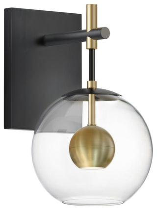 ET2 E25151 Nucleus 13" Tall LED Wall Sconce - Black / Natural Aged Brass