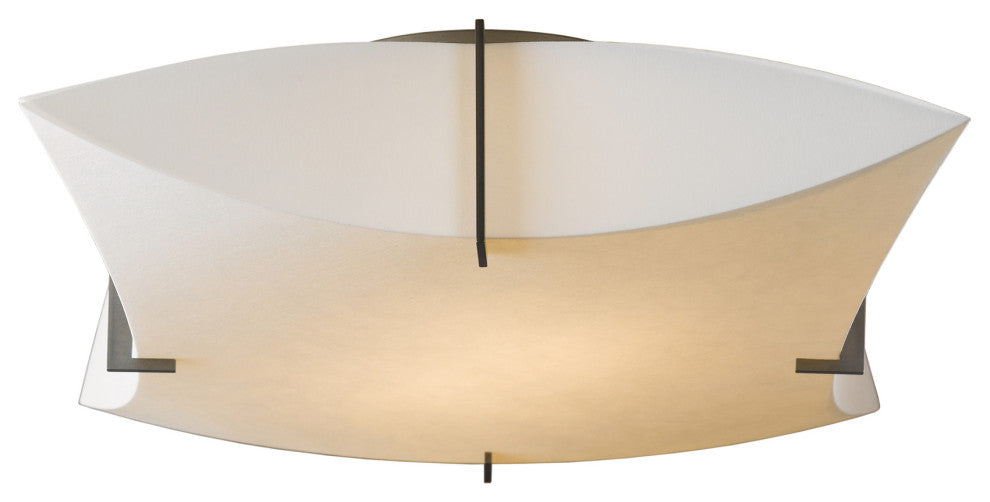 Bento Semi-Flush Mount, Spun Frost Shade, Dark Smoke