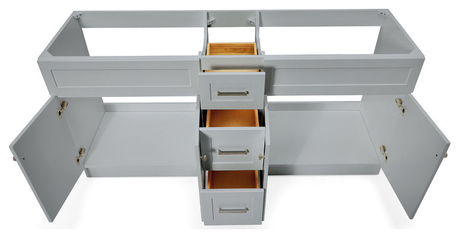 ARIEL Hamlet 72" Double Sink Bathroom Vanity Base