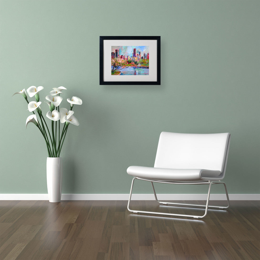 'Cityscape 2' Matted Framed Canvas Art by Richard Wallich