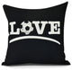 Love Soccer, Word Print Pillow, Black, 20" x 20"