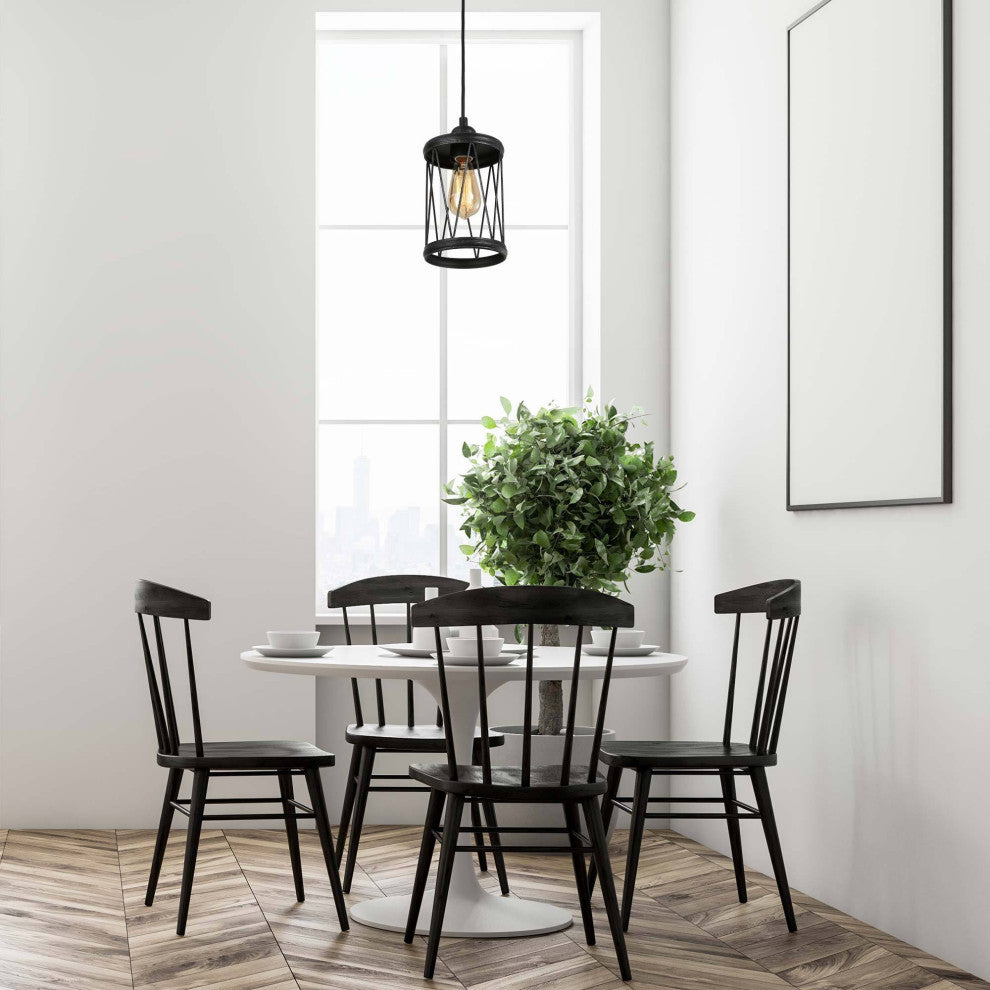 LNC Modern 1-Light Brushed Black Pendant, Kitchen Island Light