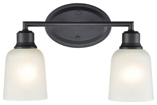 Amberle Collection 2-LIght 15.25" Matte Black Bathroom Vanity Light