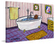 "Dachsund Bath" Painting Print on Wrapped Canvas, 24"x16"