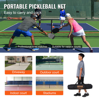 VEVOR 22FT Regulation Size Portable Pickleball Net System with Balls Wheels