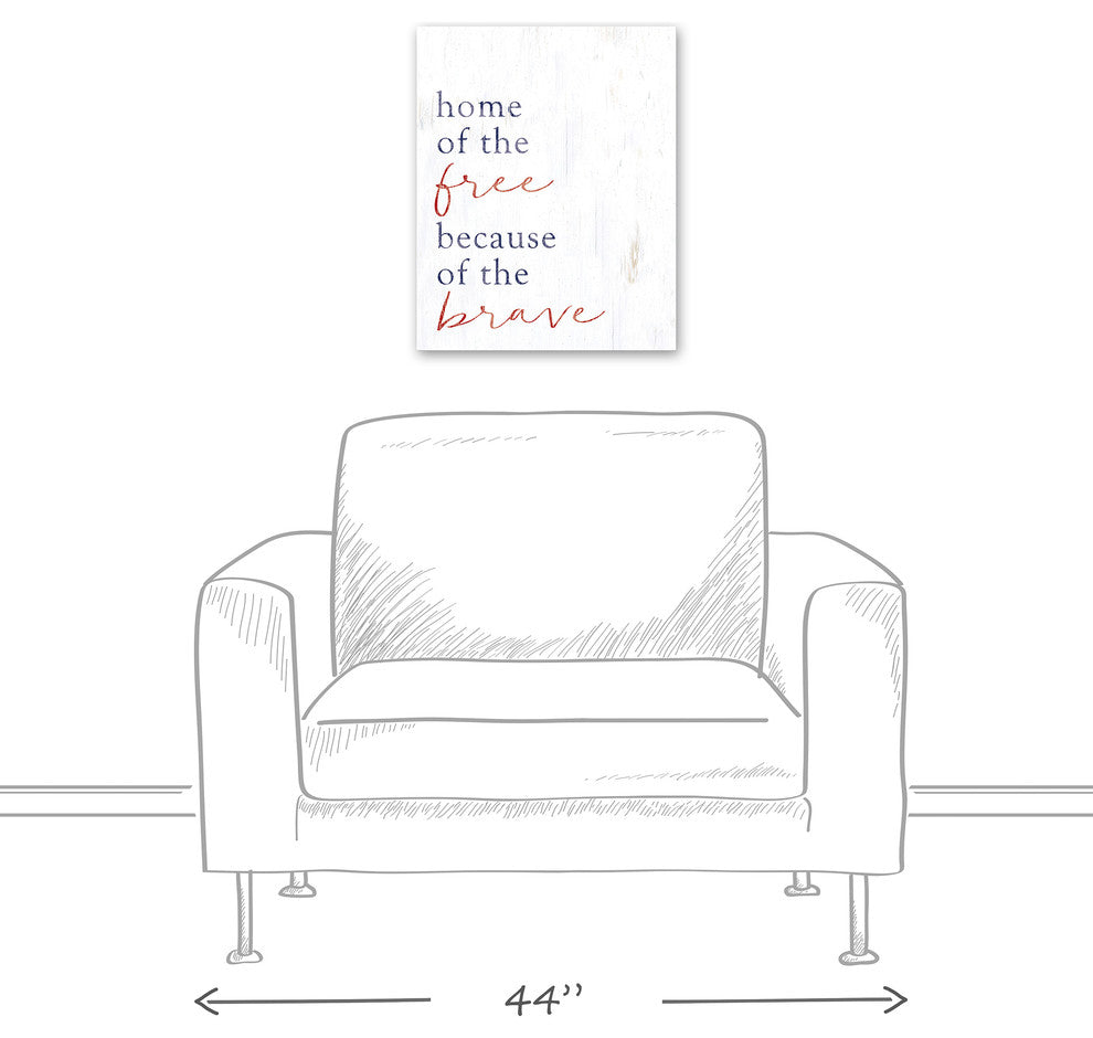Home of the Free because of the Brave 16x20 Canvas Wall Art