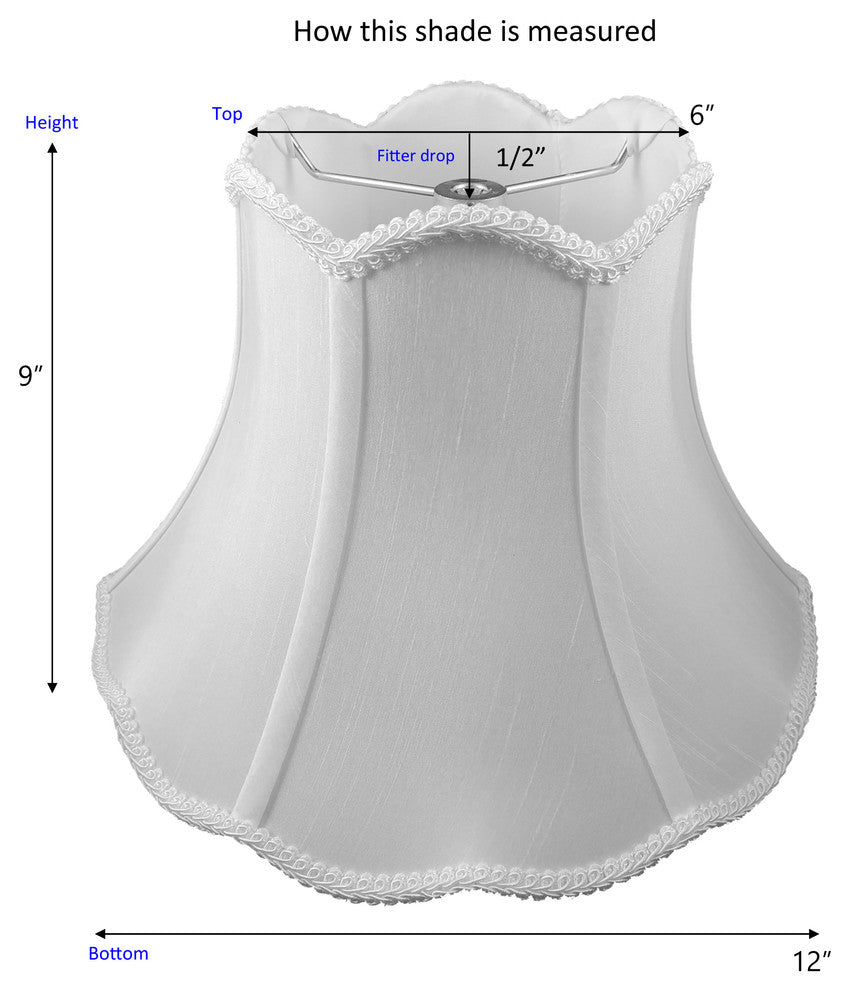 Crollin Scallop-Top Bell Lampshade, 12"x6"x9"