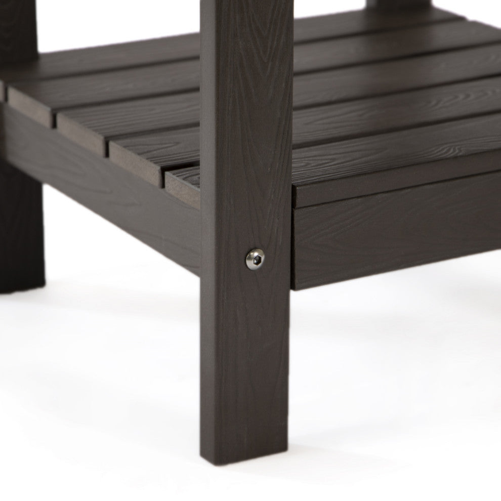 Inspired Home Daylan Outdoor Table, Weather Resistant, Chocolate
