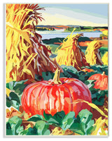 Pumpkin Patch Fall Autumn Landscape Design, 10"x15"