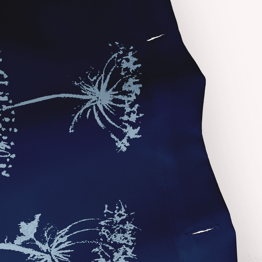 70"Wx73"L Windy Blossom Shower Curtain, Navy