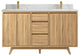 Madison Teak 60 Double Bathroom Vanity in Light Natural 1.5" Calacatta Laza