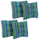 19" Squared Polyester Tufted Dining Chair Cushion, Set of 4, Pike Azure