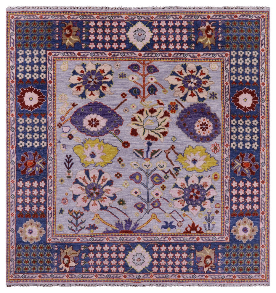 9' Square Turkish Oushak Handmade Wool Rug - Q15839