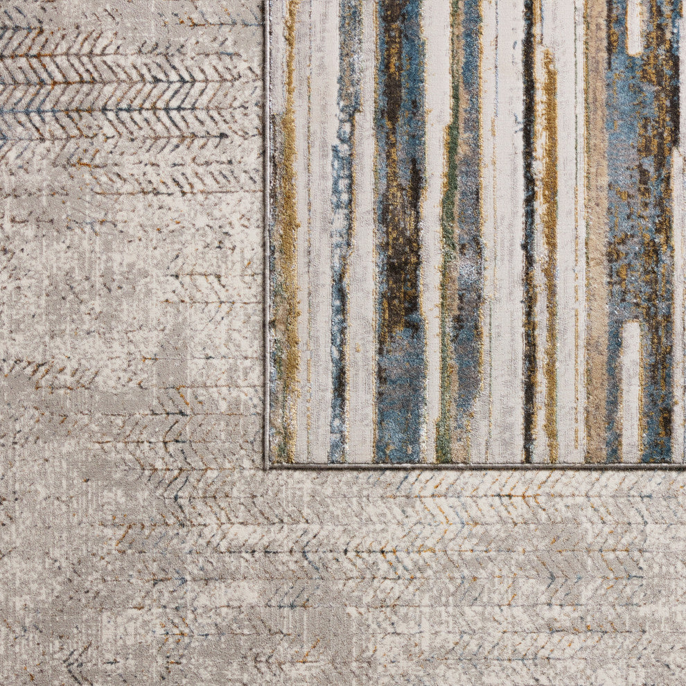 Vibe by Jaipur Living Sylvana Trellis Gray/ Blue Runner Rug 2'6"X10'