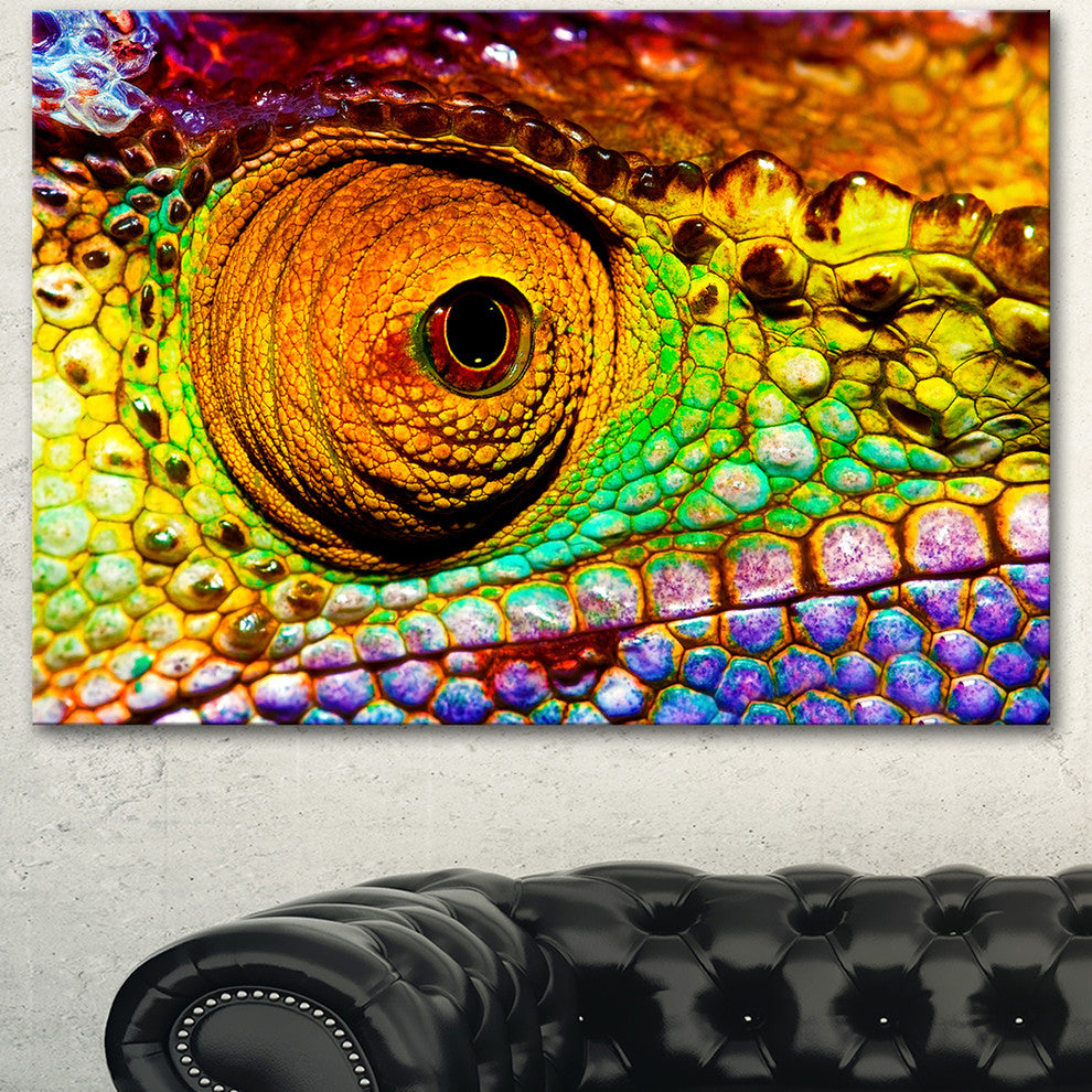 Multicolor Scaly Skin of Lizard, Abstract Canvas Art Print, 40"x30"