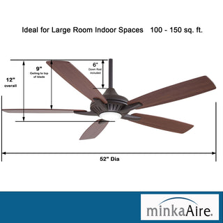 MinkaAire Bronze Dyno 52" 5-Blade Indoor LED Ceiling Fan w/ Remote