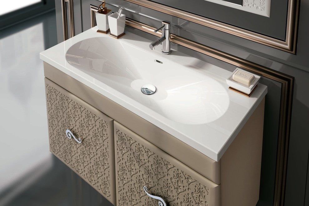 Eviva Venice 32" Brown Modern Luxury Bathroom Vanity Acrylic Integrated Sink