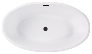 59"x32" Acrylic Freestanding Soaking Bathtub, White/Matte Black