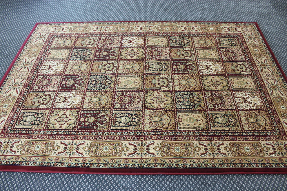 7'x10' Modern Burgundy Traditional Living Room Area Rug