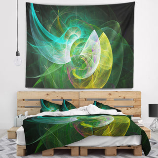 Green Mystic Psychedelic Texture Abstract Wall Tapestry, 60"x50"