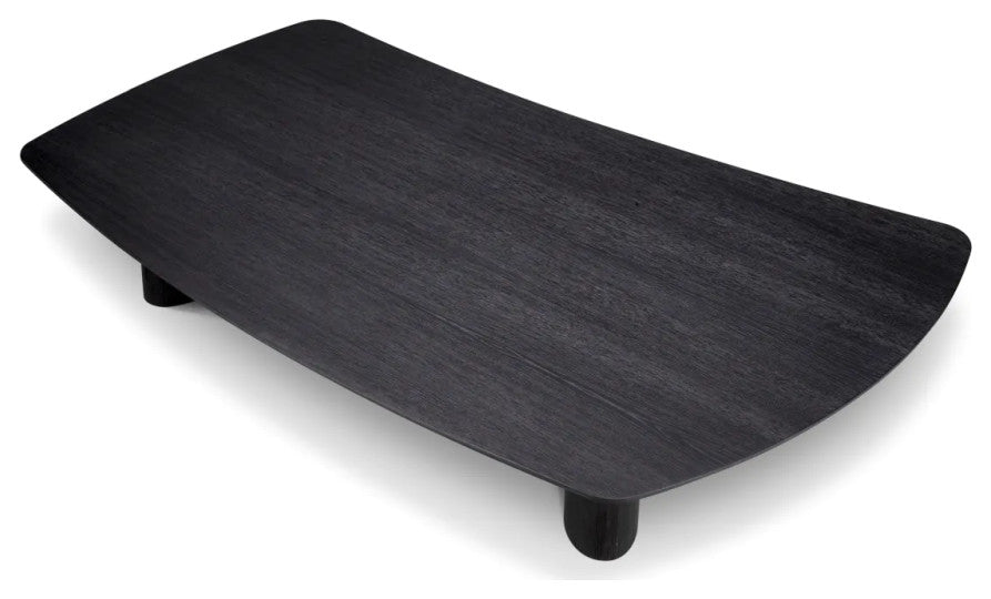 Wooden Minimalist Coffee Table, Eichholtz Bergman, Black