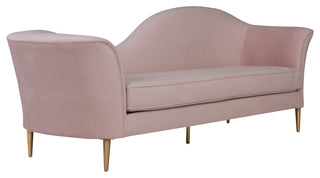 Plato Blush Velvet Sofa