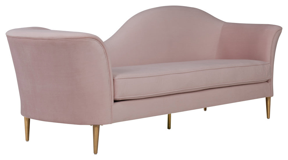 Plato Blush Velvet Sofa