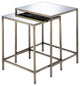Set of Two Modern Glass and Metal Nesting Tables