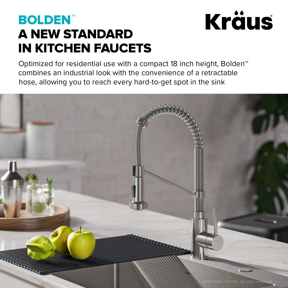 Purita Water Dispenser, Bolden Pulldown Kitchen Faucet, Chrome