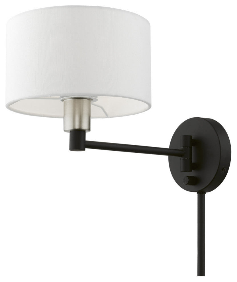 Swing Arm Wall Lamps 1 Light Black, Brushed Nickel Accent Swing Arm Wall Lamp