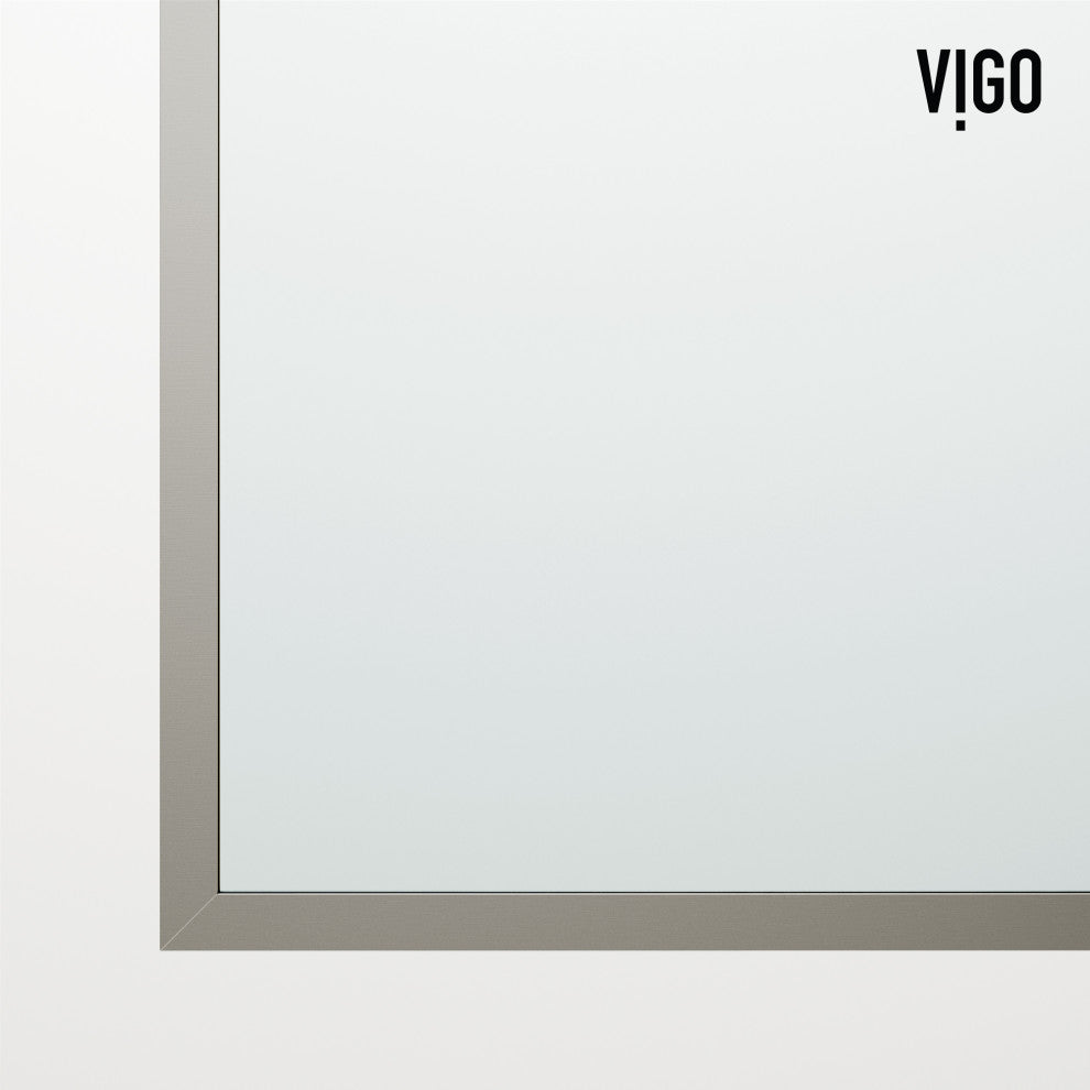 VIGO Meridian Framed Fixed, Stainless Steel, Shower Screen, 34" W X 74" H, Clear Glass
