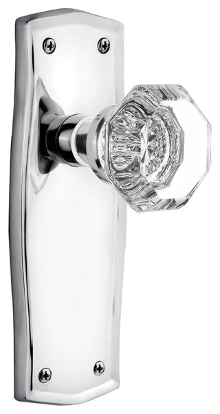 Prairie Plate Passage Waldorf Door Knob, Bright Chrome